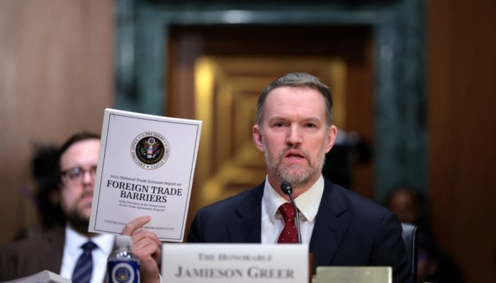 Nervous senators from both parties press Trump trade rep on tariffs as high as 104%